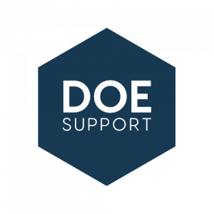 logo doe support donkerblauw